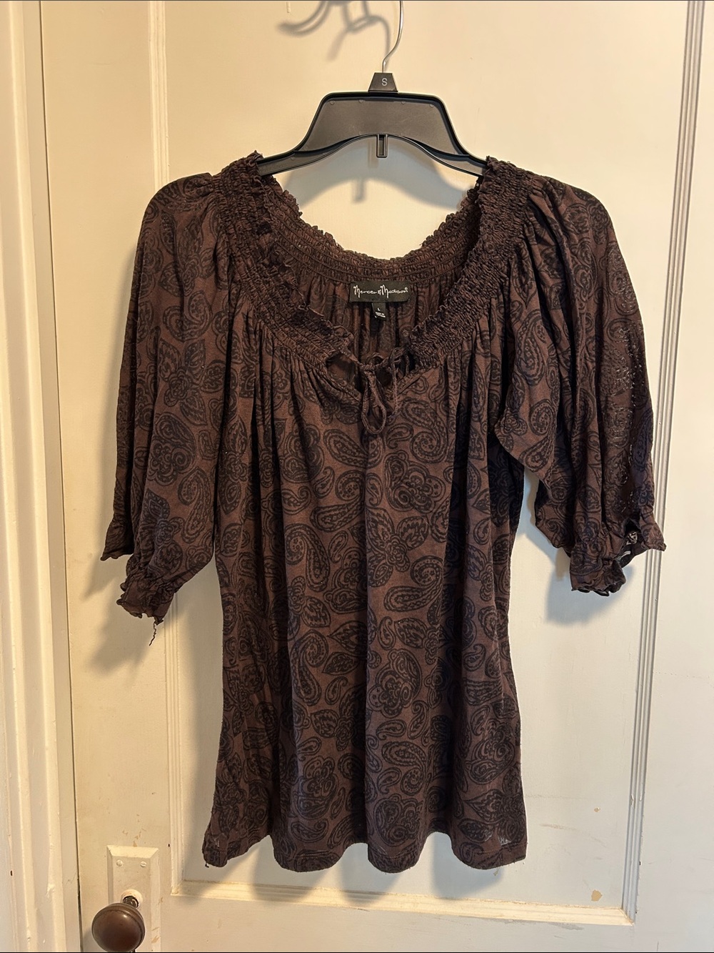 mercer & madison Brown Paisley Peasant Tunic